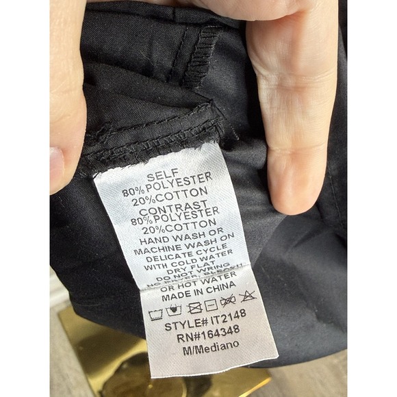 First Love by Lovelyn Black Puff Sleeve Bow Detail Blouse Square Neck M - Picture 5 of 5